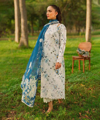 3PC Printed Lawn Shirt with Voile Printed Dupatta – ZC1546