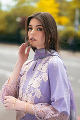 MUSHQ Dhanak 3PC Chikankari Embroidered Suit with Pashmina Wool Shawl – ZC117