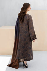 Baroque 3PC Karandi Printed Shirt with Karandi Printed Dupatta and Trouser – ZC804