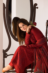 Sobia Nazir Dhanak 3PC Embroidered Suit with Twill Printed Shawl & Trouser – ZC688