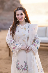 QALAMKAR 3PC Dhanak Embroidered Shirt with Organza Embroidered Dupatta – ZC3115