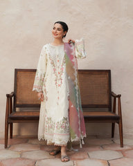 Dhanak 3PC Embroidered Shirt with Digital Printed & Embroidered Organza Dupatta – ZC3372