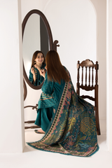 Sobia Nazir 3PC Dhanak Embroidered Shirt with Twill Printed Shawl & Trouser – ZC685