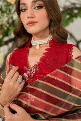 MUSHQ Dhanak 3PC Chikankari Embroidered with Digital Printed Organza Dupatta – ZC111