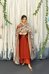 URGE 3PC Dhanak Embroidered Suit with Digital Printed Shawl – ZC651
