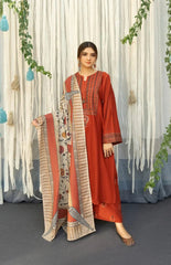 URGE 3PC Dhanak Embroidered Suit with Digital Printed Shawl – ZC651