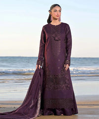 Female Studio Dhanak 3PC Embroidered Shirt with Dhanak Embroidered Dupatta – ZC176