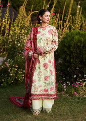 Hussain Rehar Luxury Dhanak 3PC Embroidered with Digital Printed Wool Shawl – ZC211