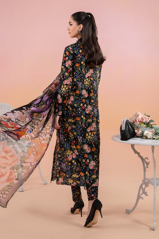 Karandi-3PC Embroidered Shirt with Karandi Printed Dupatta -3434