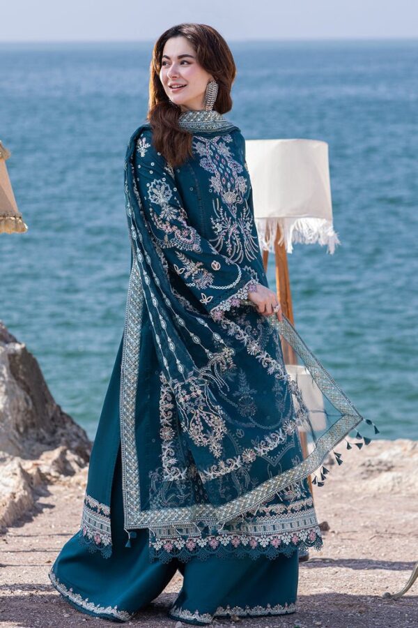 Lawn 3PC Embroidered Shirt with Organza Embroidered Dupatta – ZC1413