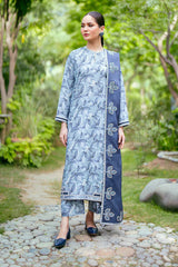 3PC Printed Lawn Zarri Shirt with Voile Printed Dupatta – ZC1527