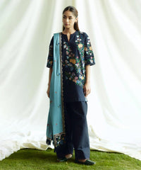 Zara Shahjahan 3PC Dhanak Embroidered Shirt with Digital Printed Shawl – ZC281