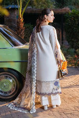 Dhanak 3PC Embroidered Shirt with Digital Printed Wool Shawl – ZC3327