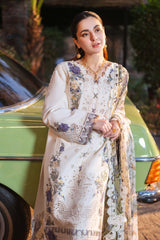 Dhanak 3PC Embroidered Shirt with Digital Printed Wool Shawl – ZC3327