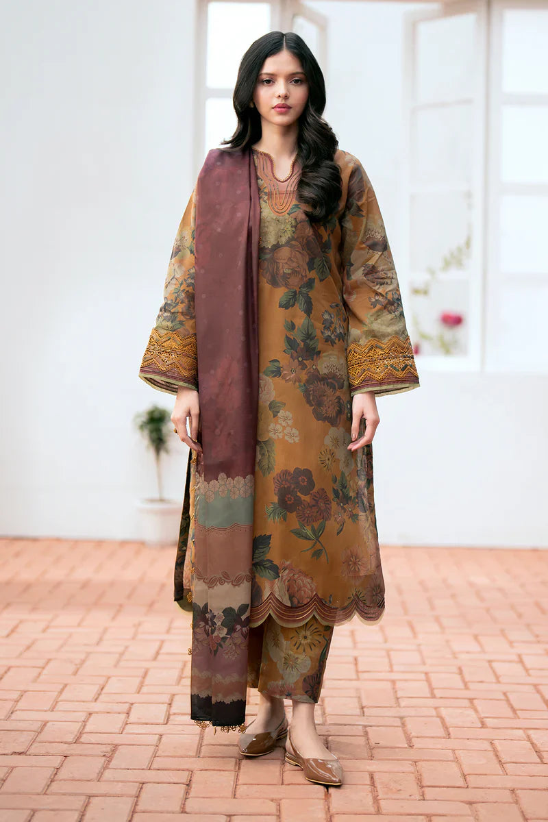 Baroque 3PC Karandi Printed Shirt with Karandi Printed Dupatta and Trouser – ZC813