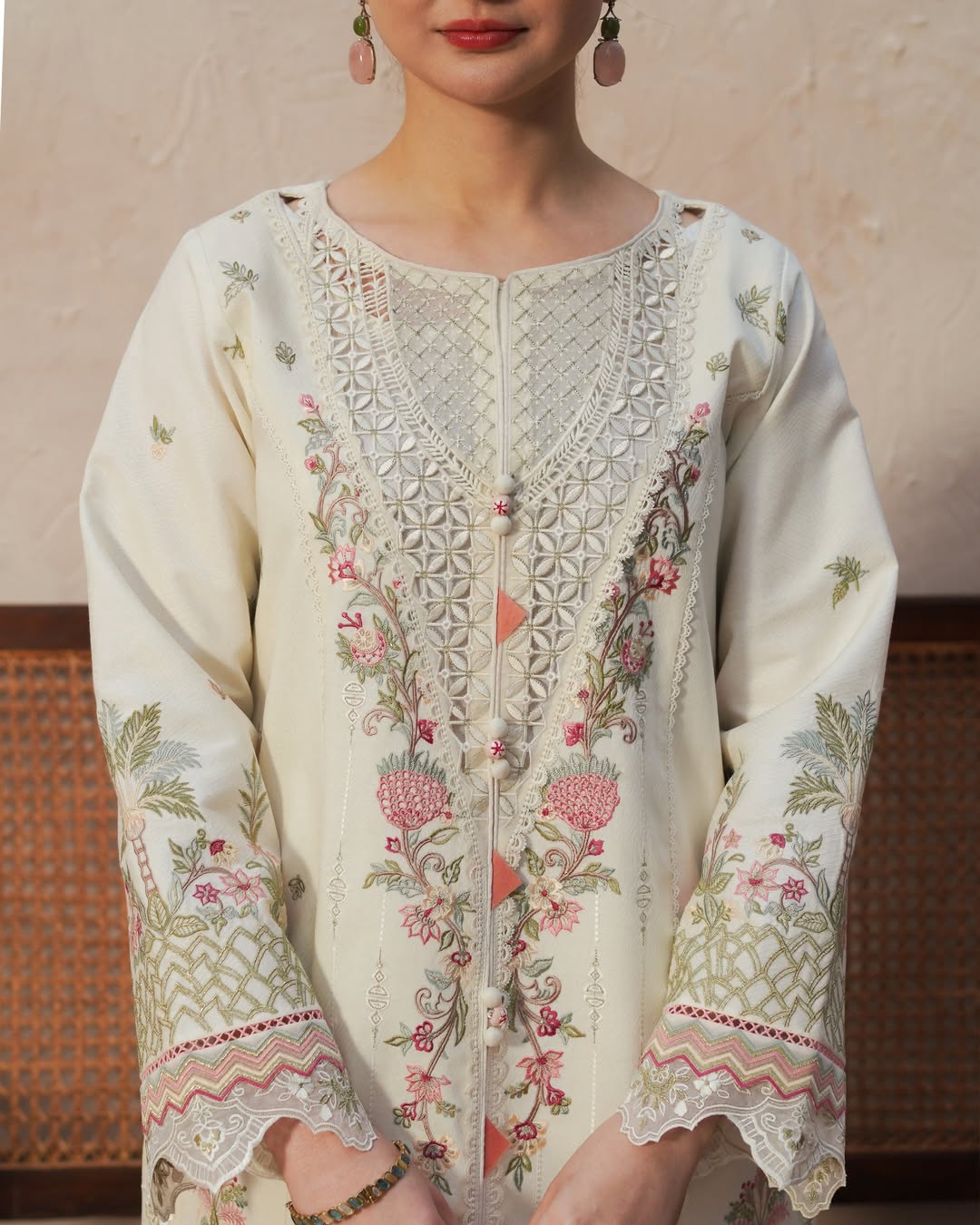 Dhanak 3PC Embroidered Shirt with Digital Printed & Embroidered Organza Dupatta – ZC3372