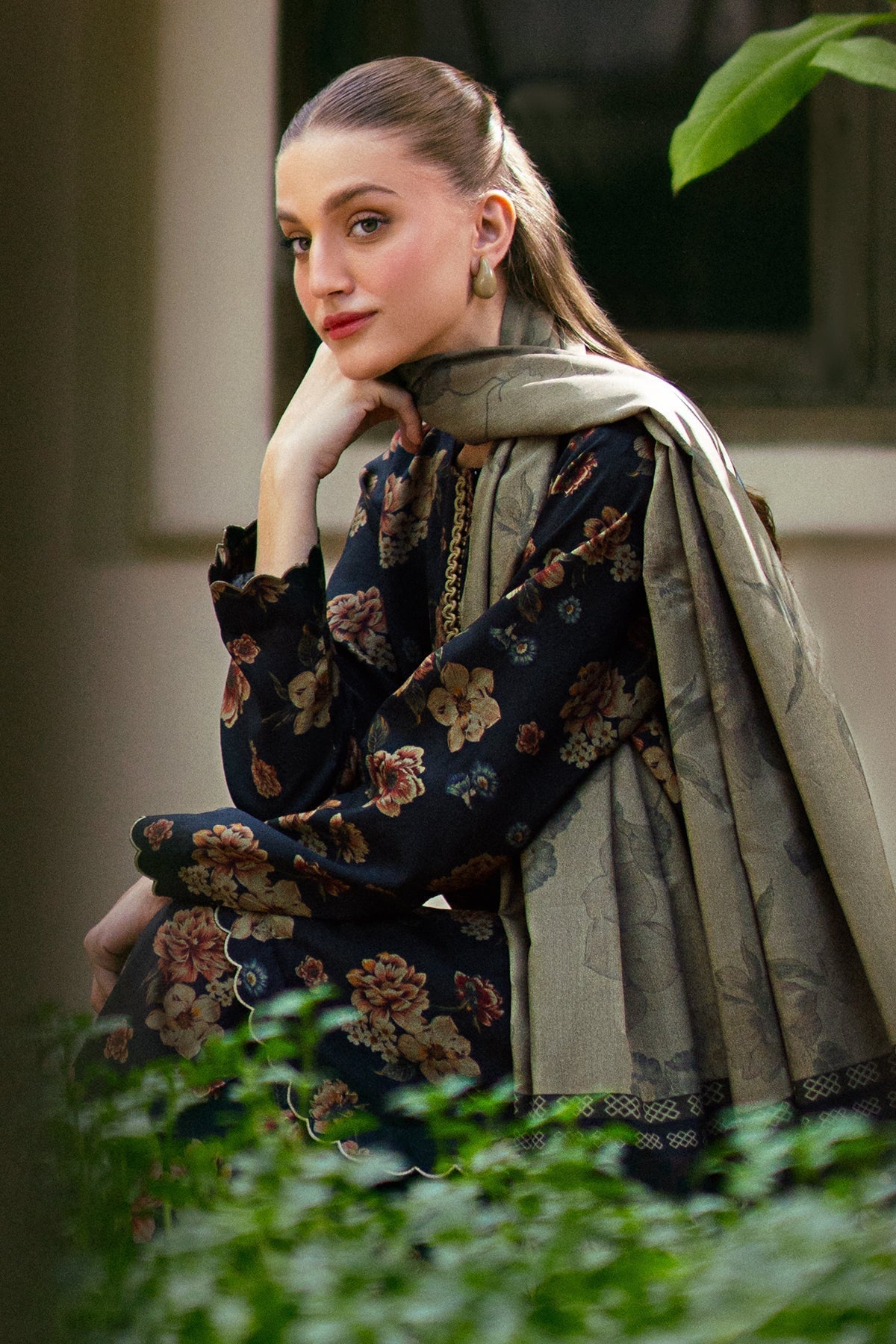 Baroque 3PC Karandi Printed Shirt with Karandi Printed Dupatta and Trouser – ZC837