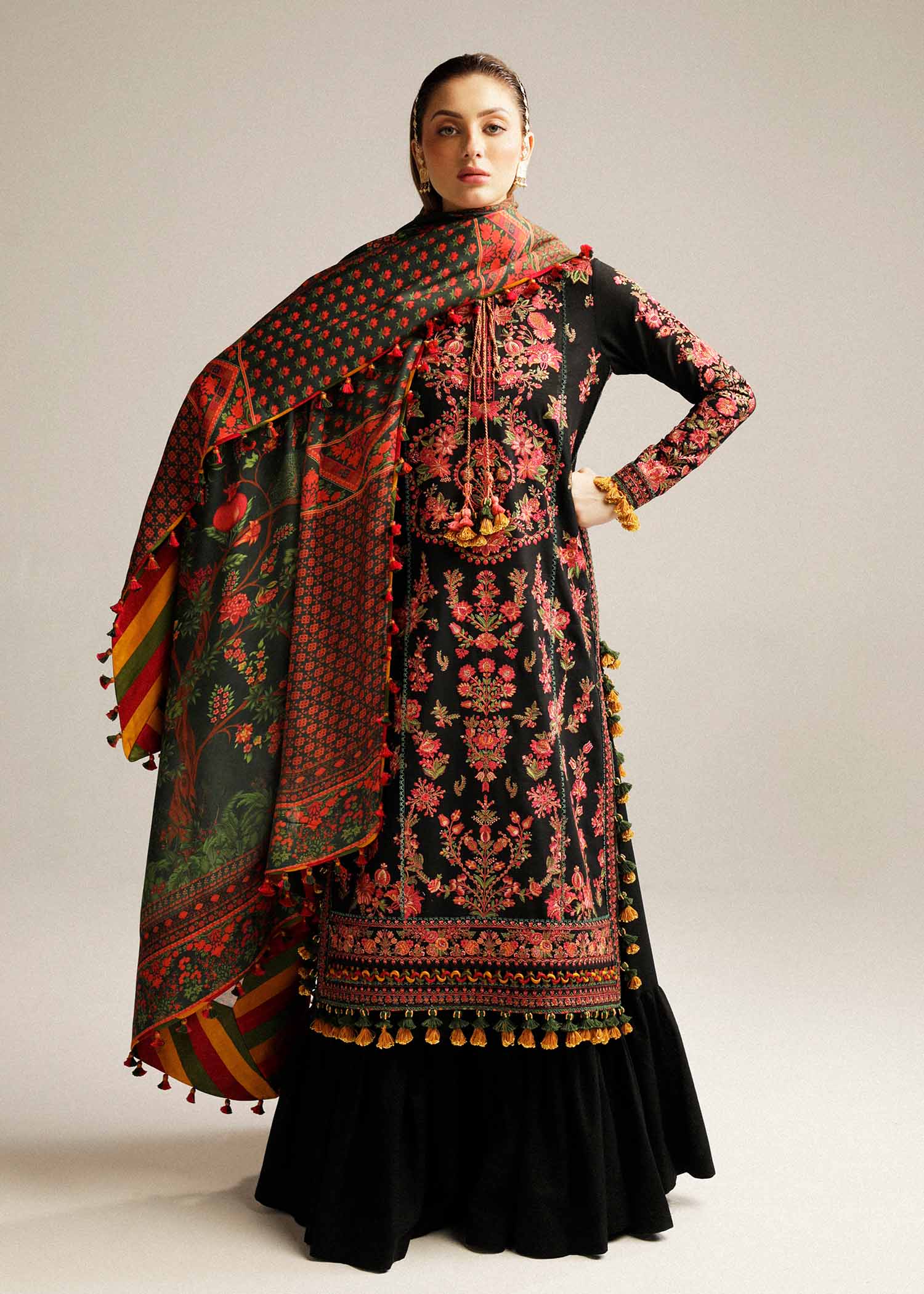 Hussain Rehar Dhanak 3PC Embroidered with Digital Printed Dupatta – ZC173