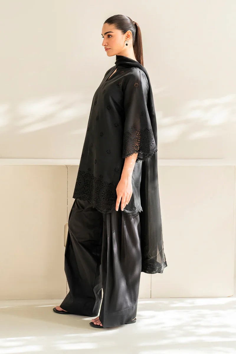 BAROQUE Dhanak 3PC Embroidered Suit with Chiffon Dupatta – ZC152