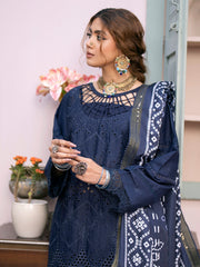 QALAMKAR 3PC Chikankari Dhanak Embroidered Suit with Digital Printed Wool Shawl – ZC118