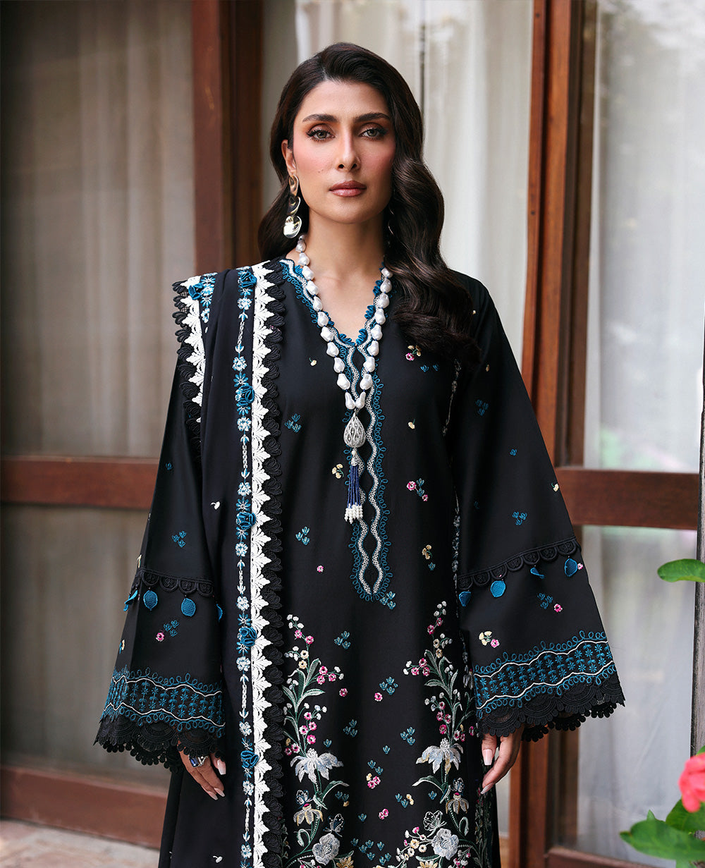 Dhanak 3PC Embroidered Shirt with Dhanak Embroidered Dupatta – ZC3345