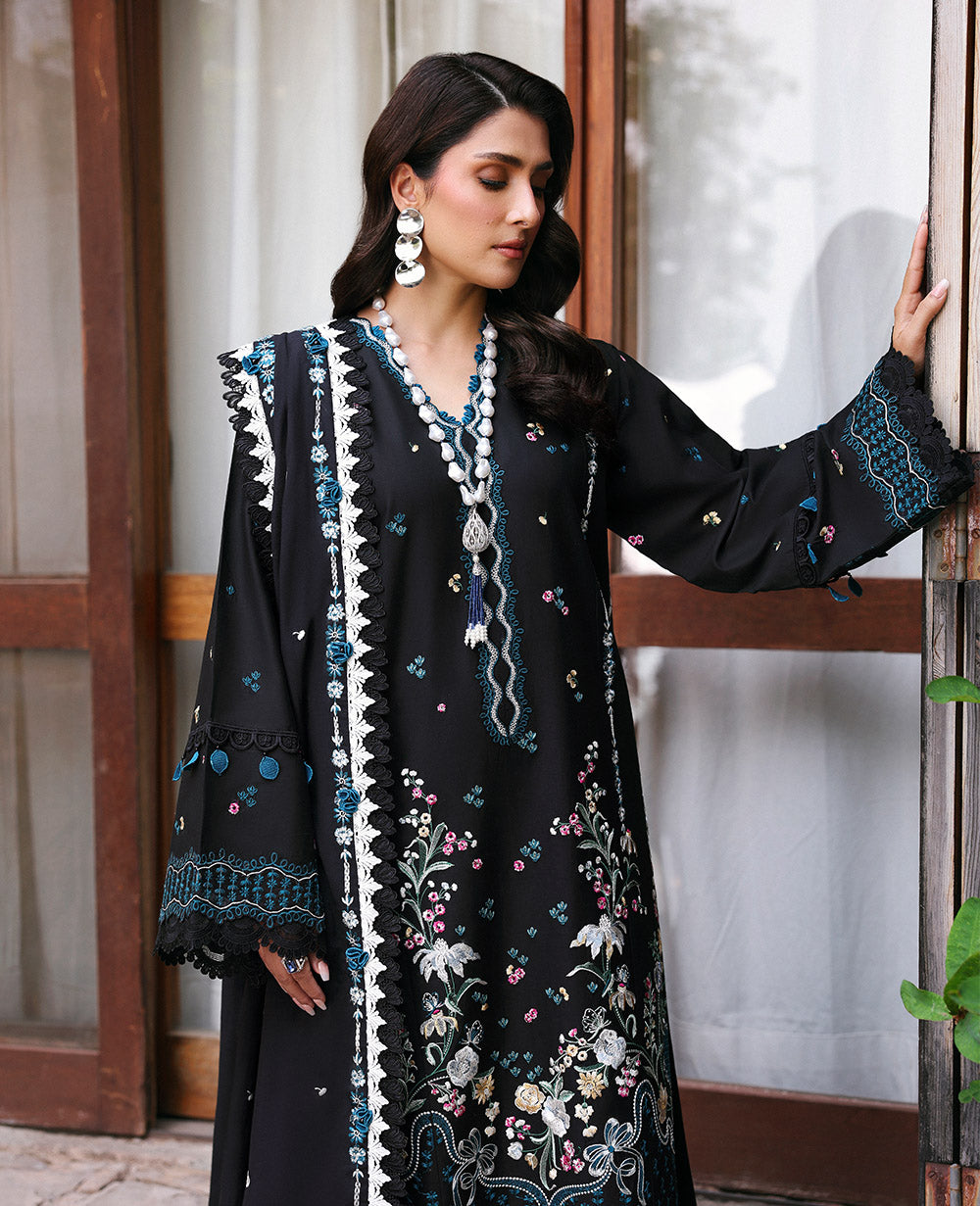 Dhanak 3PC Embroidered Shirt with Dhanak Embroidered Dupatta – ZC3345