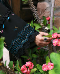 Dhanak 3PC Embroidered Shirt with Dhanak Embroidered Dupatta – ZC3345