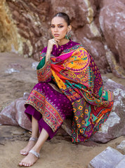 Zainab Chottani 3PC Dhanak Embroidered Shirt with Printed Dupatta – ZC681