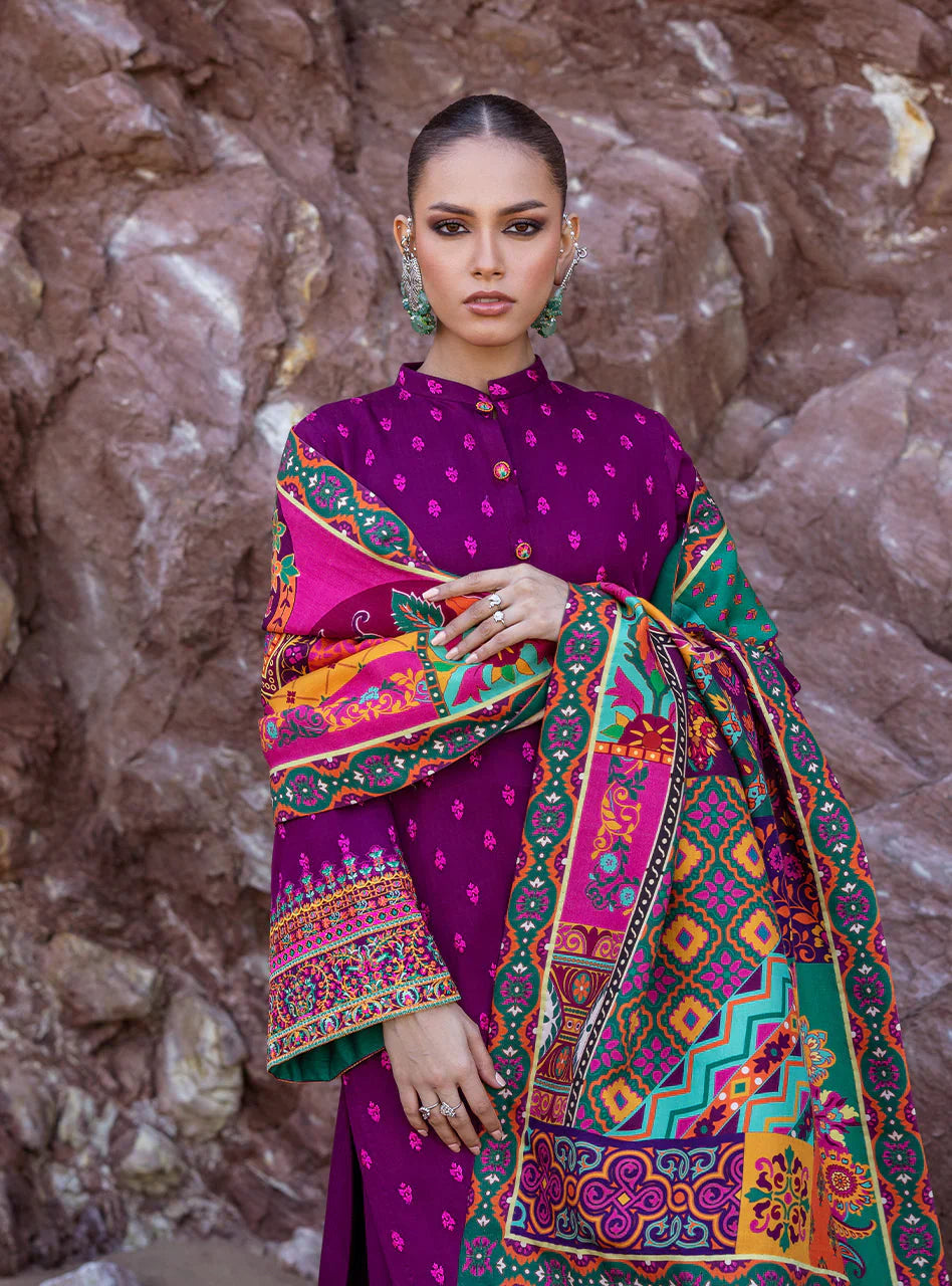 Zainab Chottani 3PC Dhanak Embroidered Shirt with Printed Dupatta – ZC681