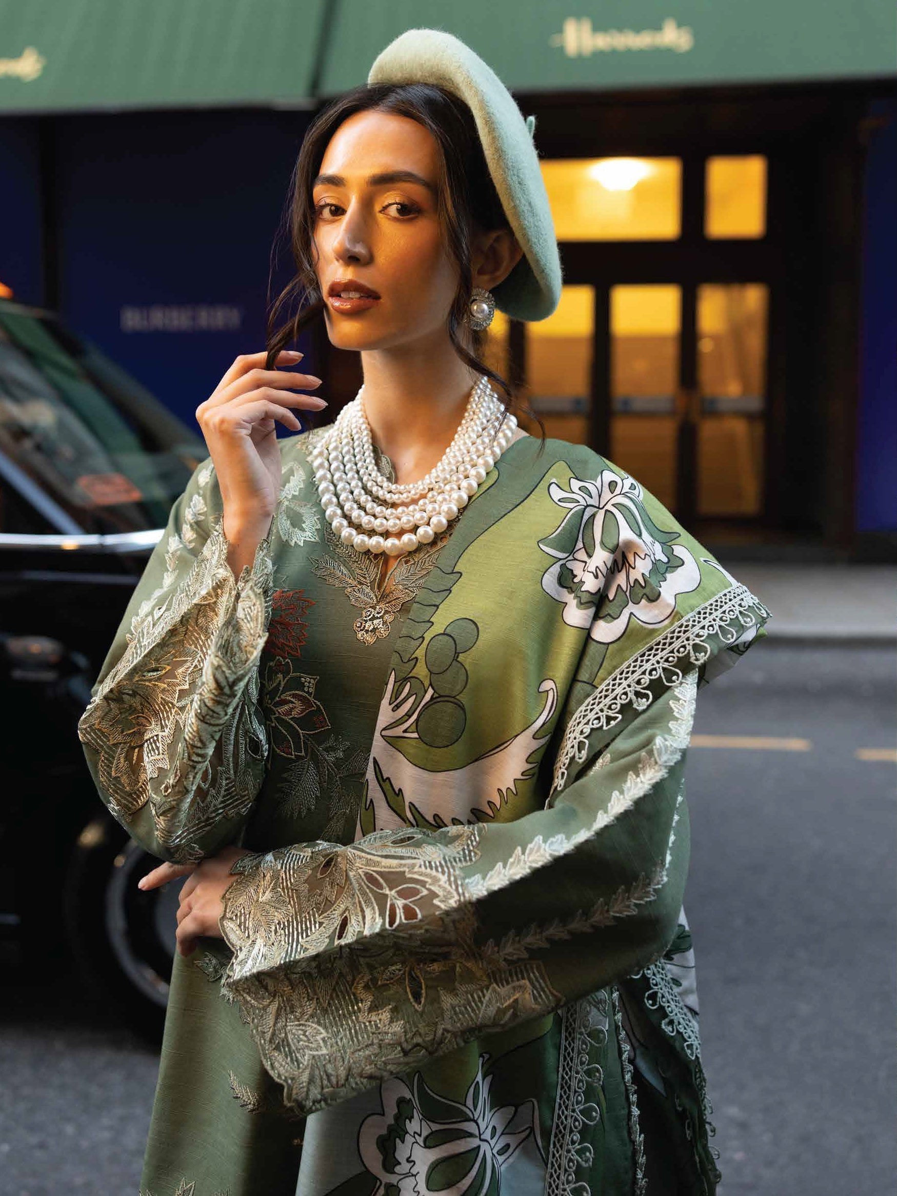 MUSHQ Dhanak 3PC Embroidered Suit with Digital Printed Wool Shawl – ZC103