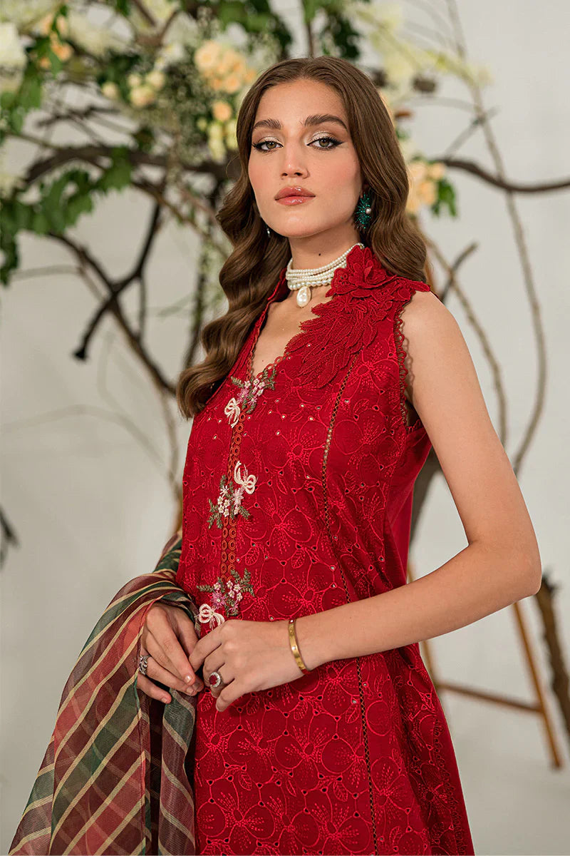 MUSHQ Dhanak 3PC Chikankari Embroidered with Digital Printed Organza Dupatta – ZC111