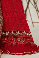 MUSHQ Dhanak 3PC Chikankari Embroidered with Digital Printed Organza Dupatta – ZC111