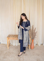 AISLING Dhanak Luxe 3PC Embroidered Dress with Digital Printed Wool Shawl – ZC629
