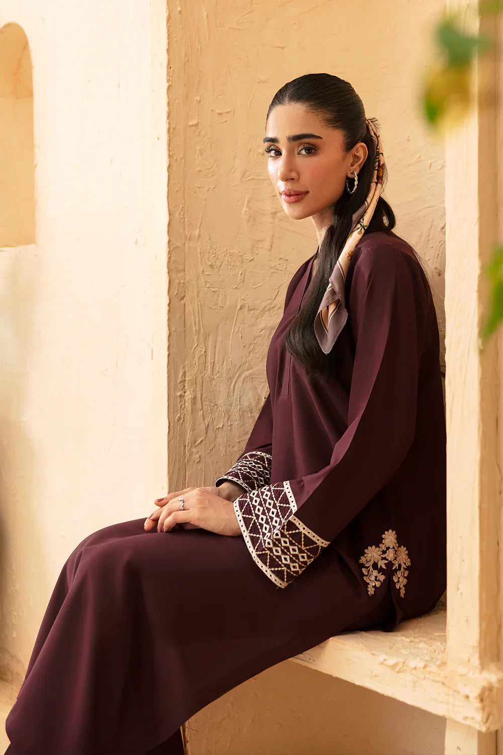 Azure Dhanak 2PC Embroidered Ensemble – ZC660