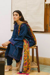 Zara Shahjahan 3PC Dhanak Embroidered Shirt with Digital Printed Shawl – ZC217