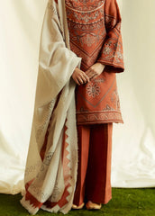 Zara Shahjahan 3PC Dhanak Embroidered Shirt with Digital Printed Shawl – ZC280